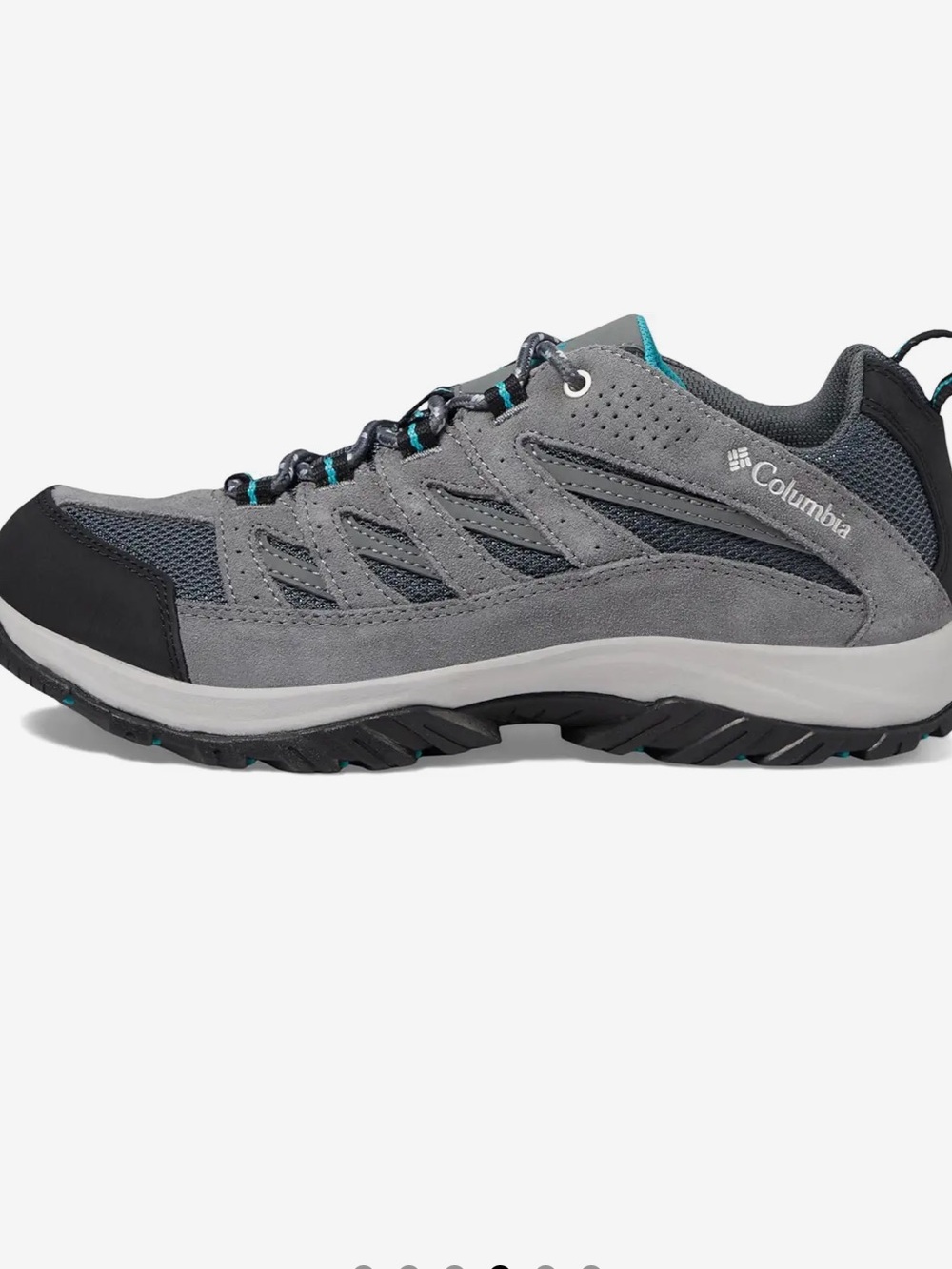 Worn 2X Columbia Crestwood trail shoe Grey and Teal Women's Trail Shoe size 8.5